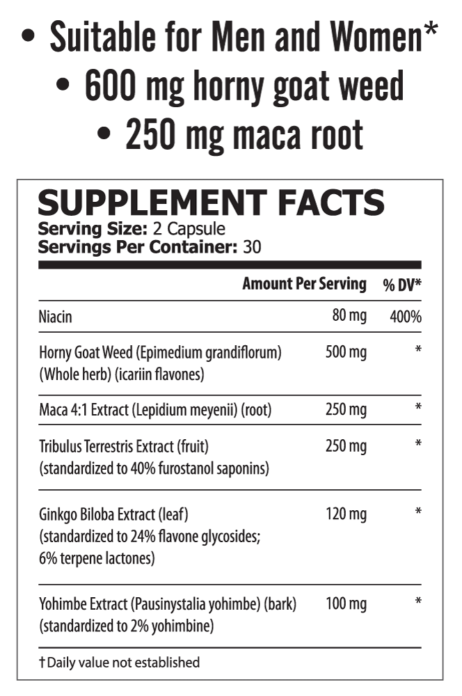 POLE NUTRITION Horny Goat Weed 60 Capsules