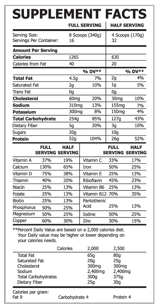 Pole Nutrition Mass Complete Muscle Gainer 12lbs