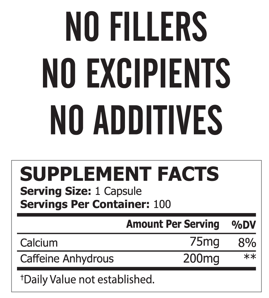 Pole Nutrition Caffeine 200mg 100 Capsules