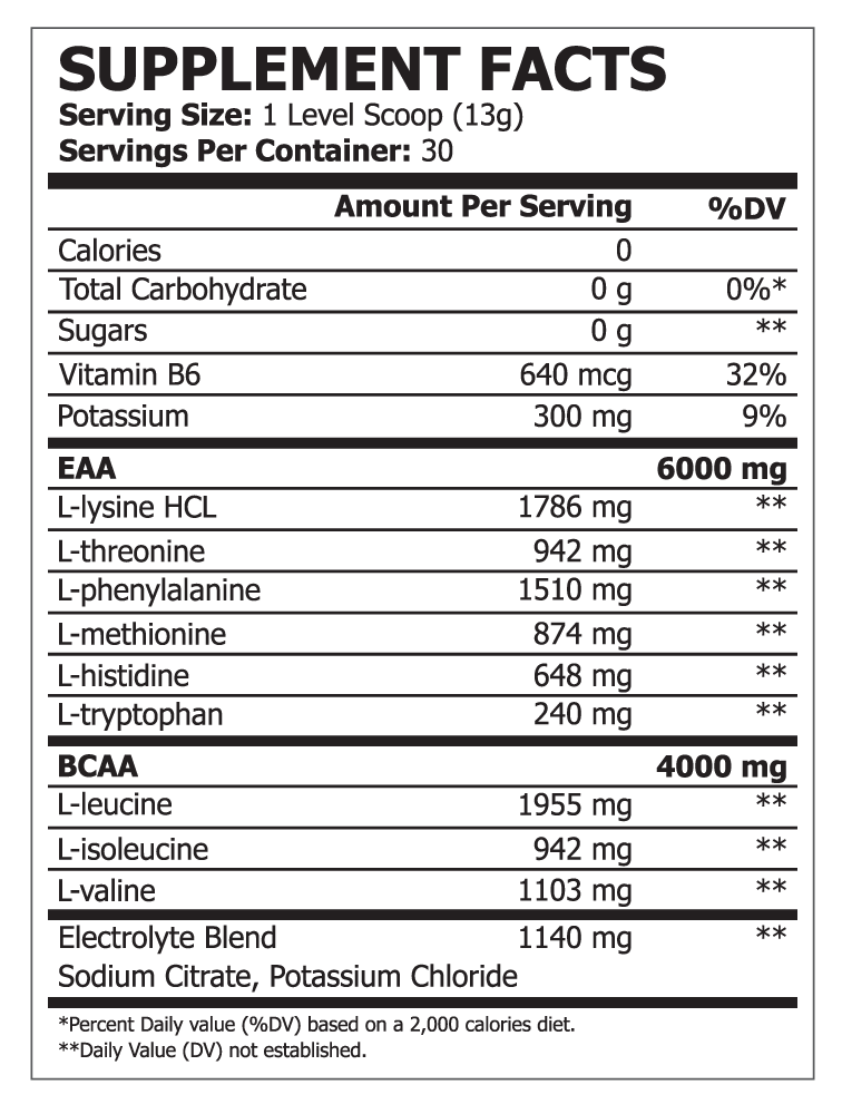 Pole Nutrition EAA’s BCAA Mix 30 Servings