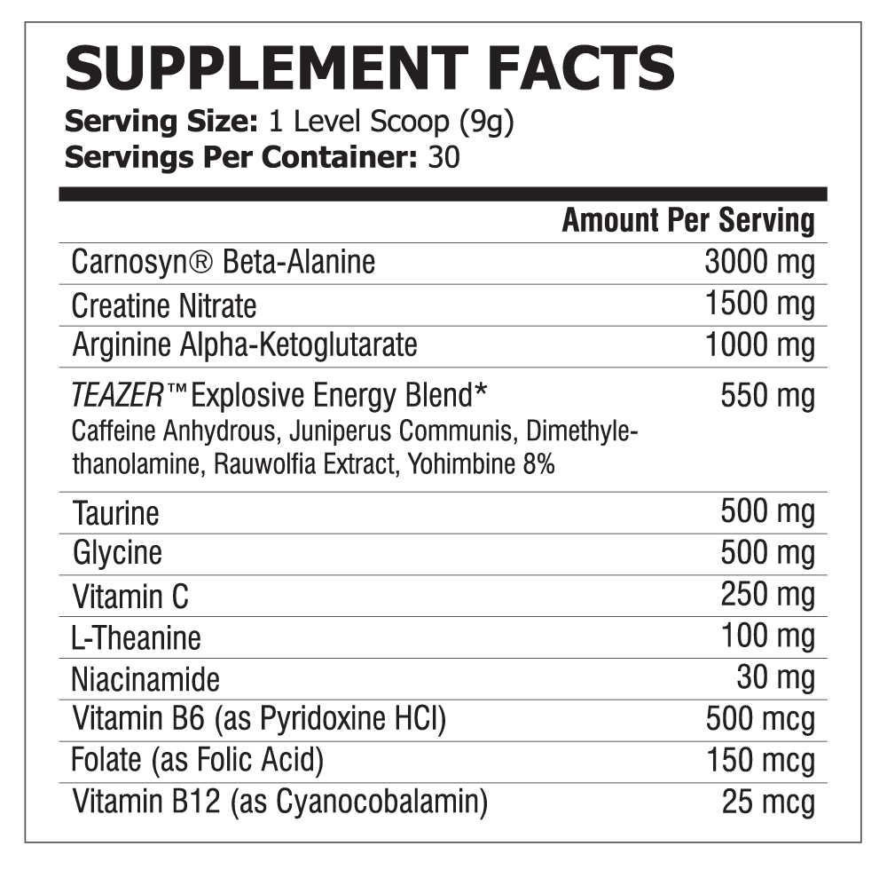 Pole Nutrition Teazer Pre-Workout