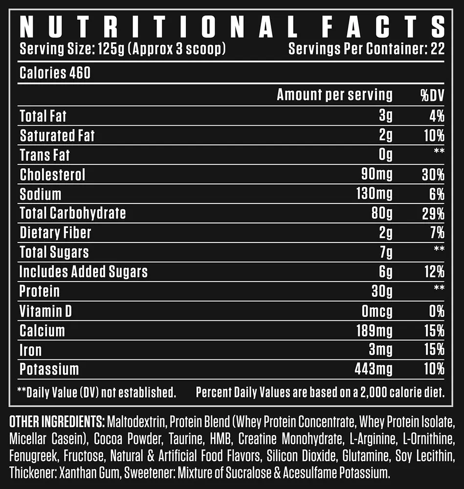 DJSS BLACK SERIES, ANABOLIC MASS GAINER 6 LBS DOUBLE CHOCOLATE