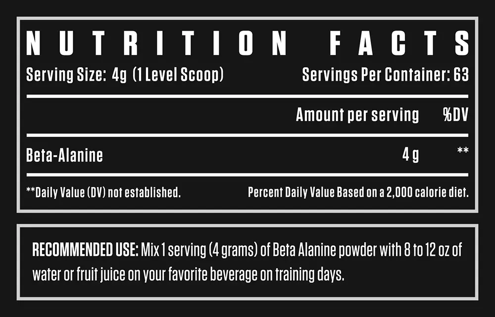 DJSS BLACK SERIES, BETA ALANINE 250 GRAM 63 SERVING